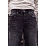 Life Style Butiken Ανδρικό Τζιν Παντελόνι Baggy 100% Βαμβακερό Σταθερό Denim LS181333 Μαύρο Washed 7