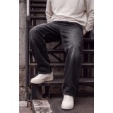 Life Style Butiken Ανδρικό Τζιν Παντελόνι Baggy 100% Βαμβακερό Σταθερό Denim LS181333 Μαύρο Washed 8