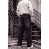 Life Style Butiken Ανδρικό Τζιν Παντελόνι Baggy 100% Βαμβακερό Σταθερό Denim LS181333 Μαύρο Washed 9