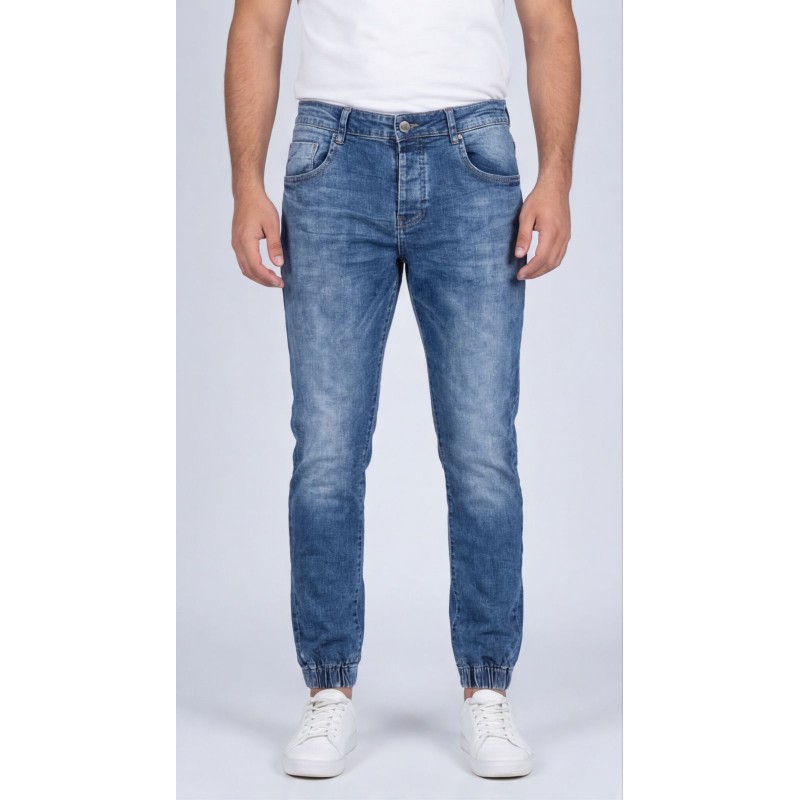 Life Style Butiken Ανδρικό Παντελόνι Jean με Λάστιχο στον Αστράγαλο LS1830 Μπλε Ανδρικά
