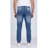 Life Style Butiken Ανδρικό Παντελόνι Jean με Λάστιχο στον Αστράγαλο LS1830 Μπλε 4