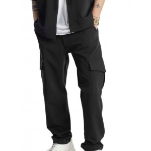 Life Style Butiken LS5411 Black Ανδρικό Cargo Παντελόνι Κανονική Εφαρμογή 