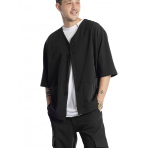 Life Style Butiken LS5490 Black Ανδρικό Κοντομάνικο Σακάκι Κανονική Εφαρμογή