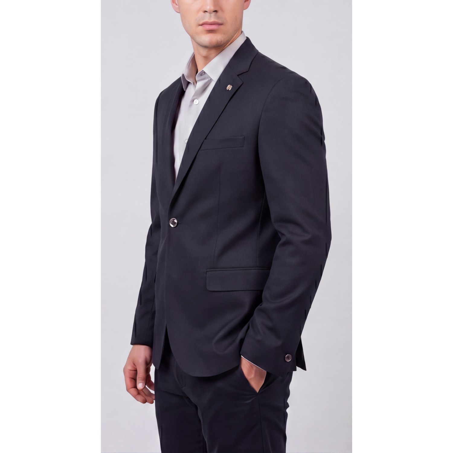 Life Style Butiken Ανδρικό Βαμβακερό Σακάκι LS11002 BLUE BLACK Ανδρικά