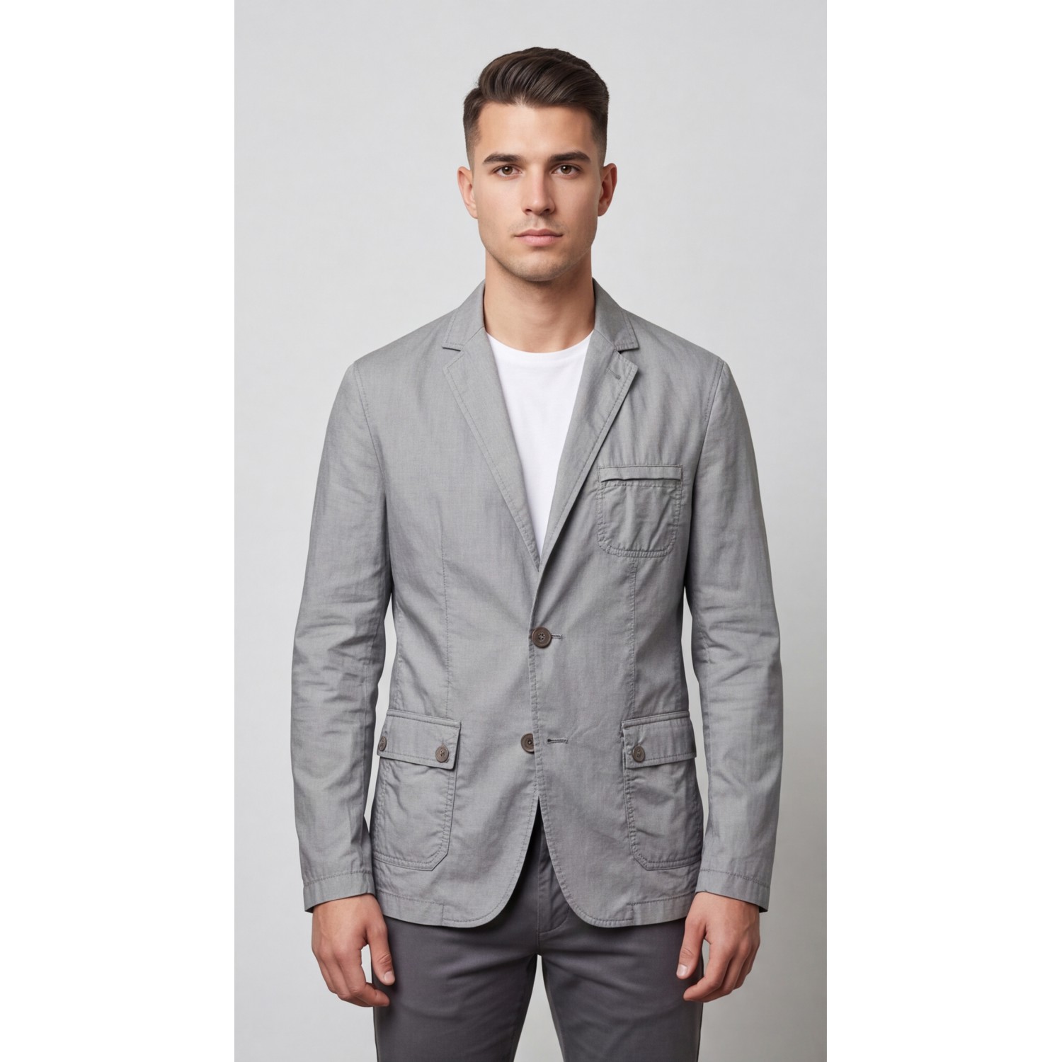 Life Style Butiken Ανδρικό Βαμβακερό Σακάκι LS11002 GREY Ανδρικά