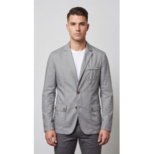 Life Style Butiken Ανδρικό Βαμβακερό Σακάκι LS11002 GREY Ανδρικά