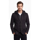 Life Style Butiken Ανδρικό Βαμβακερό Σακάκι LS12845 Life Style Butiken Ανδρικό Βαμβακερό Σακάκι Με Ενσωματωμένη Κουκούλα LS110022 BLACK 2