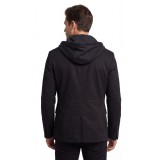Life Style Butiken Ανδρικό Βαμβακερό Σακάκι LS12845 Life Style Butiken Ανδρικό Βαμβακερό Σακάκι Με Ενσωματωμένη Κουκούλα LS110022 BLACK 3