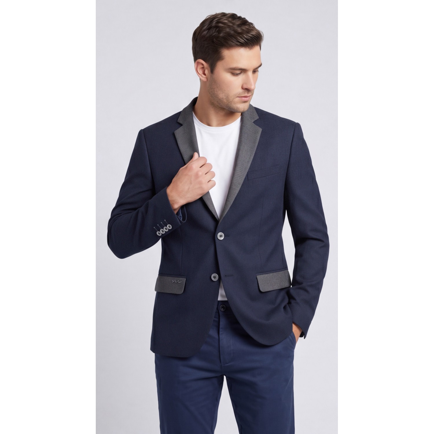 Life Style Butiken Ανδρικό Βαμβακερό Σακάκι LS11009 NAVY Ανδρικά