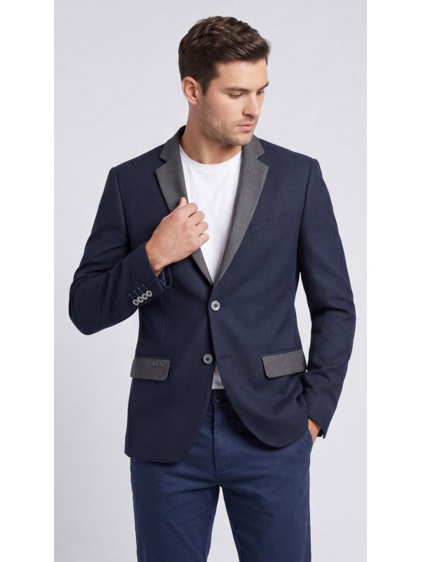 Life Style Butiken Ανδρικό Βαμβακερό Σακάκι LS11009 NAVY
