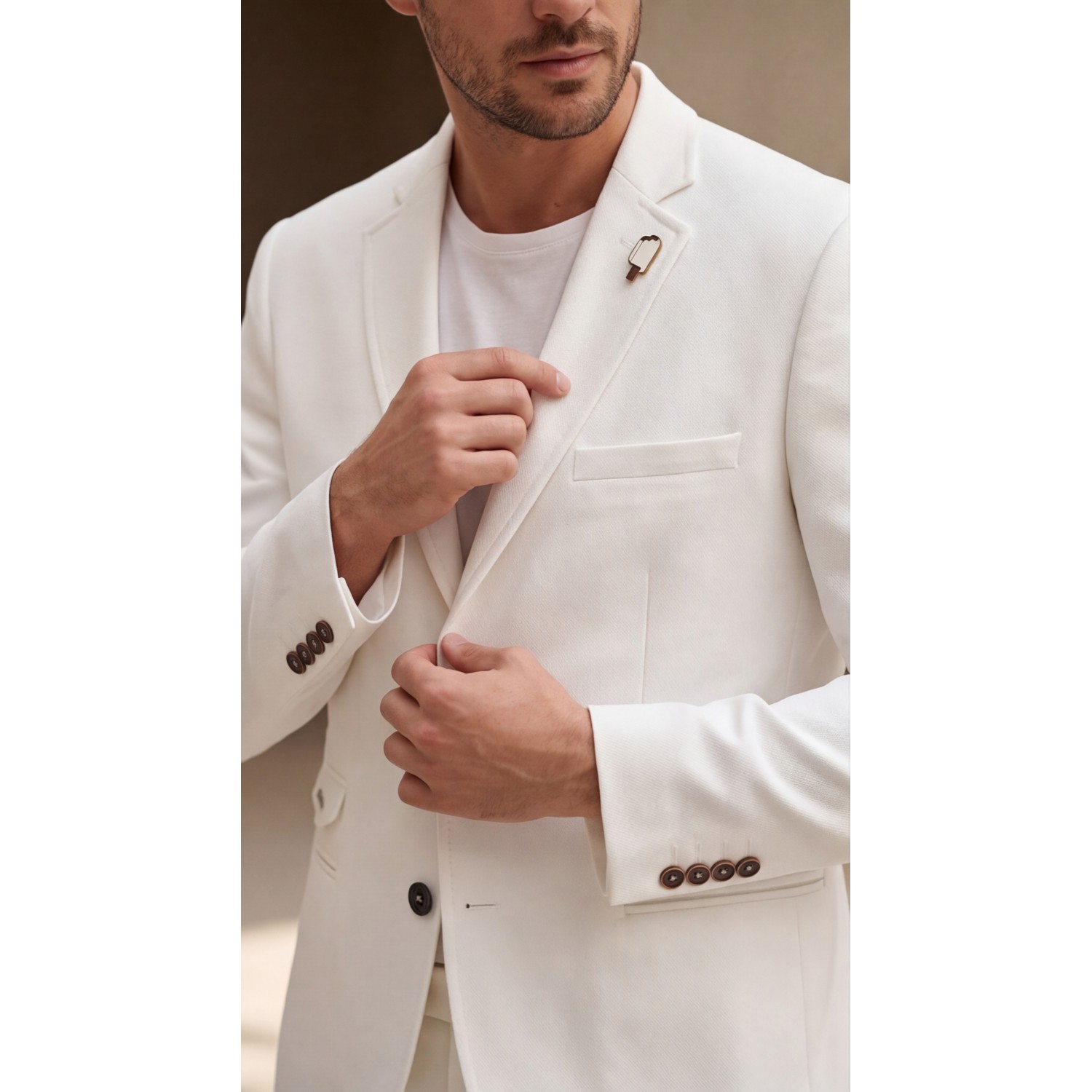 Life Style Butiken Ανδρικό Βαμβακερό Σακάκι LS11014 White Ανδρικά