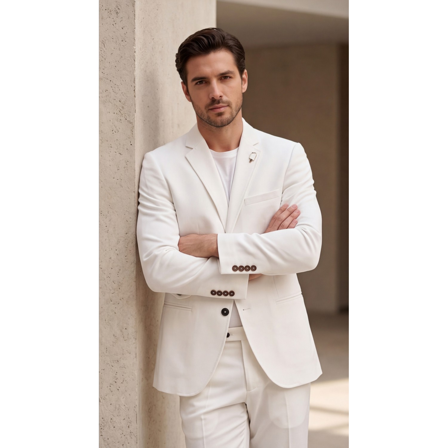 Life Style Butiken Ανδρικό Βαμβακερό Σακάκι LS11014 White Ανδρικά