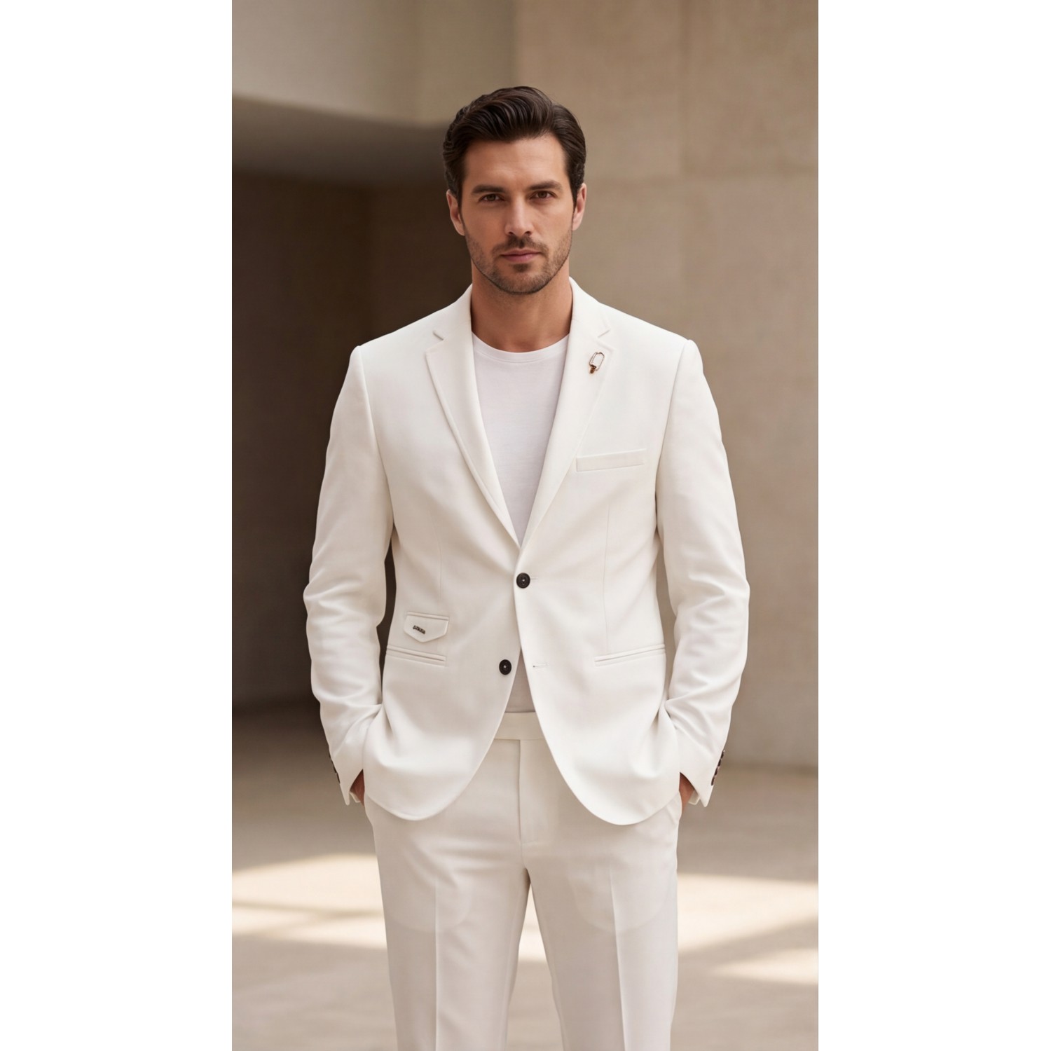 Life Style Butiken Ανδρικό Βαμβακερό Σακάκι LS11014 White Ανδρικά