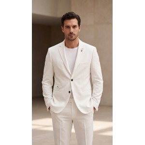 Life Style Butiken Ανδρικό Βαμβακερό Σακάκι LS11014 White Ανδρικά