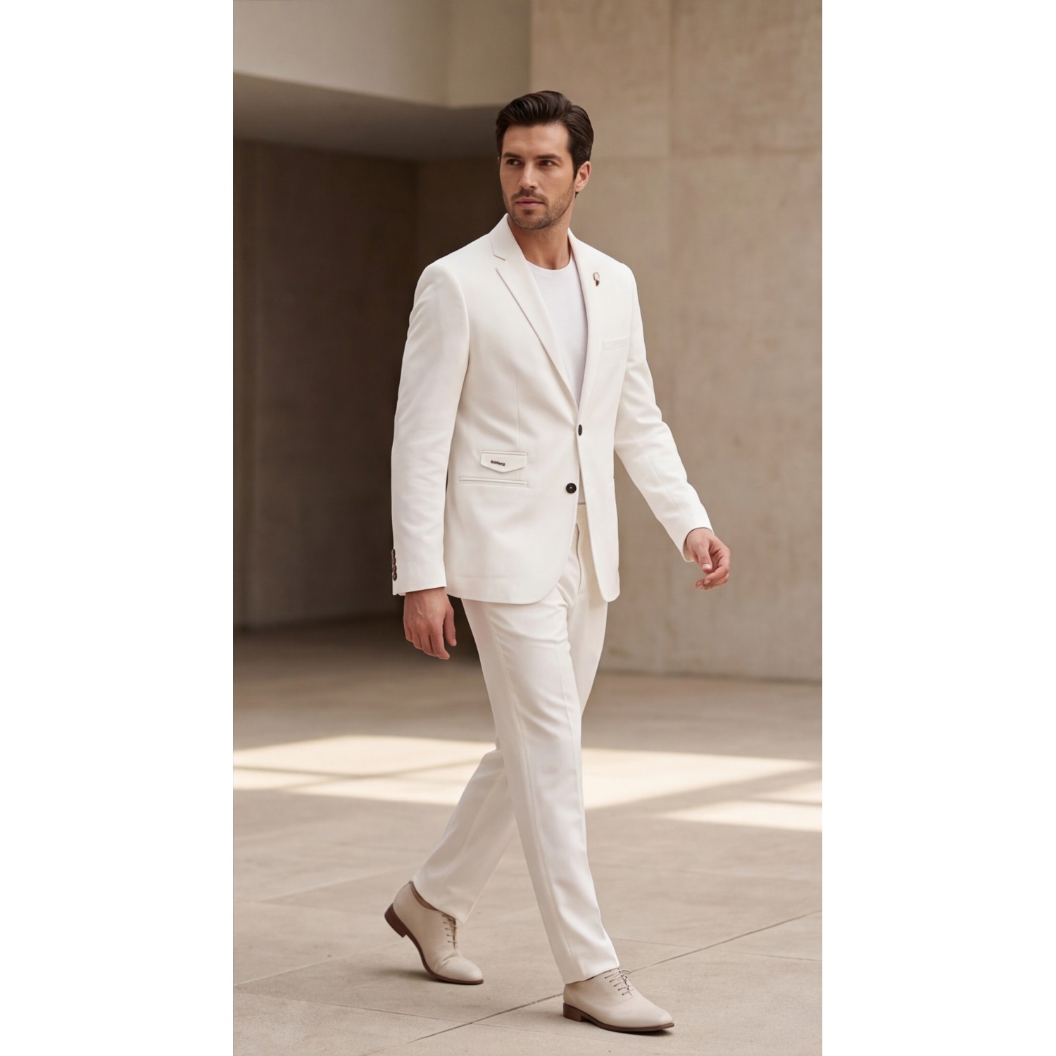 Life Style Butiken Ανδρικό Βαμβακερό Σακάκι LS11014 White Ανδρικά