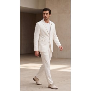 Life Style Butiken Ανδρικό Βαμβακερό Σακάκι LS11014 White Ανδρικά