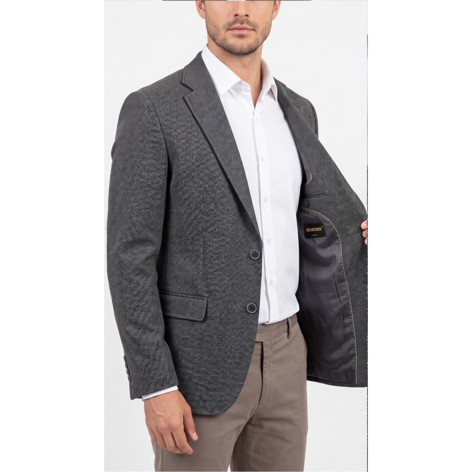 Life Style Butiken Ανδρικό Μάλλινο Σακάκι LS11094 GREY Ανδρικά