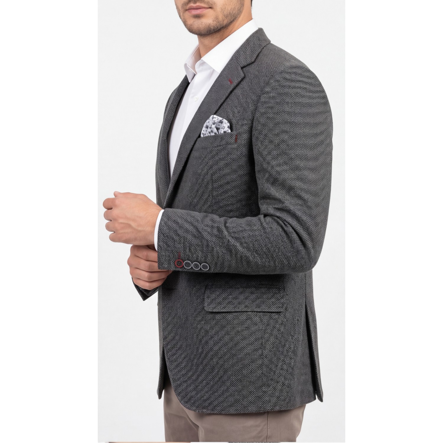 Life Style Butiken Ανδρικό Μάλλινο Σακάκι LS11094 GREY Ανδρικά