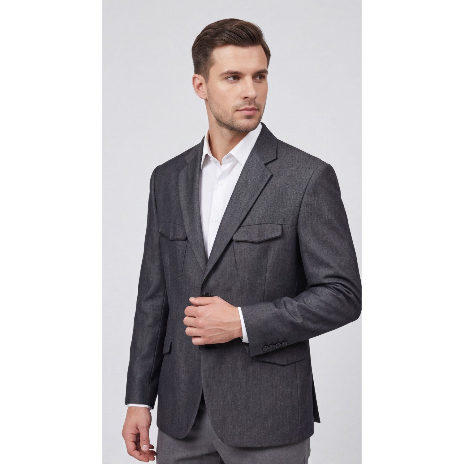 Life Style Butiken Ανδρικό Βαμβακερό Σακάκι LS11300 GREY Ανδρικά
