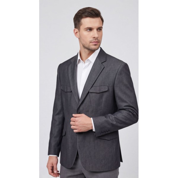 Life Style Butiken Ανδρικό Βαμβακερό Σακάκι LS11300 GREY