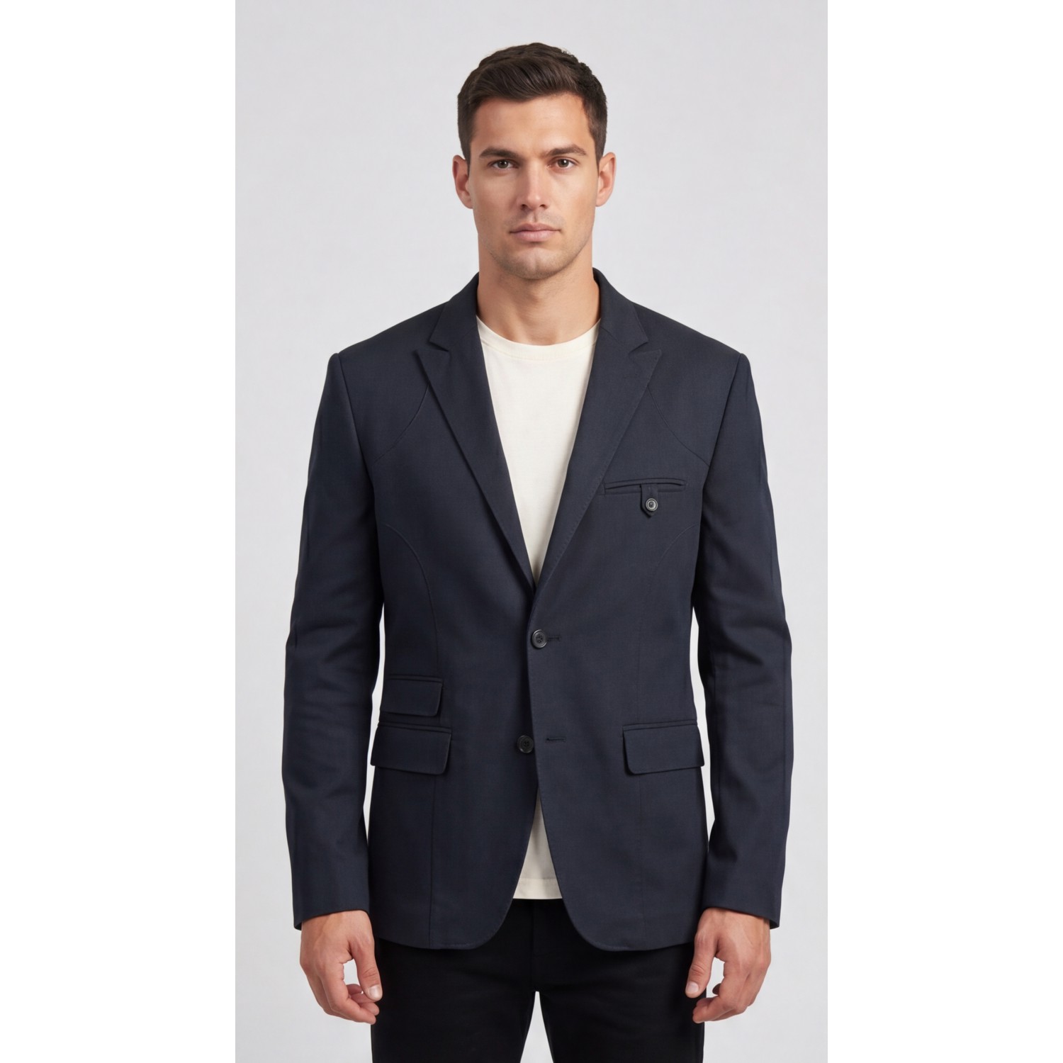 Life Style Butiken Ανδρικό Βαμβακερό Σακάκι LS11429 BLUE BLACK Ανδρικά