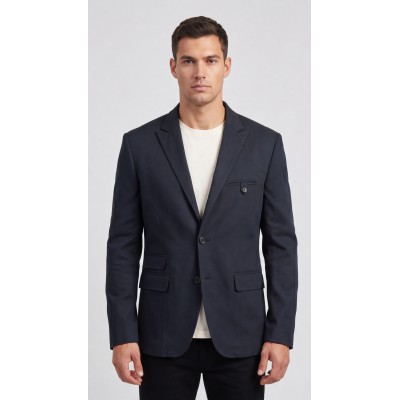 Life Style Butiken Ανδρικό Βαμβακερό Σακάκι LS11429 BLUE BLACK