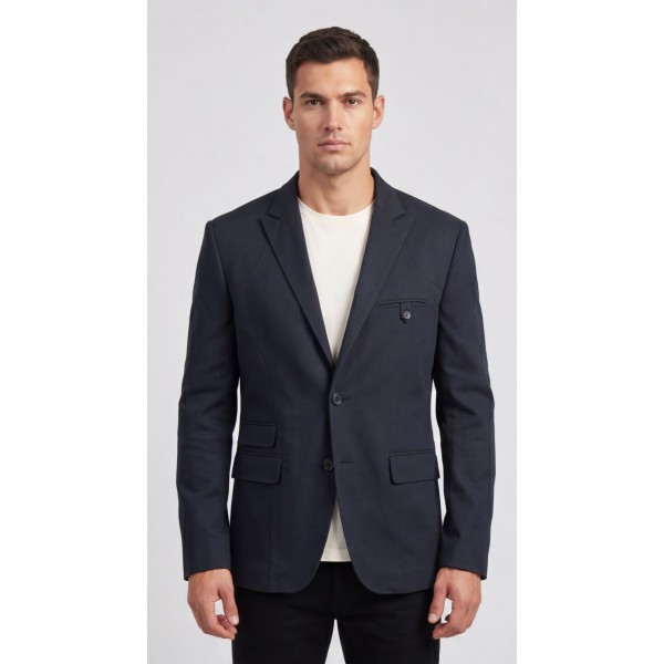 Life Style Butiken Ανδρικό Βαμβακερό Σακάκι LS11429 BLUE BLACK