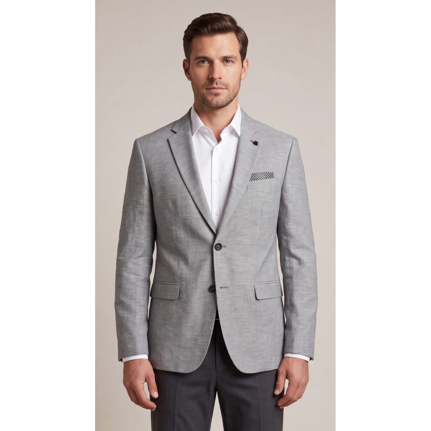 Life Style Butiken Ανδρικό Λινό Σακάκι LS11430 GREY Ανδρικά
