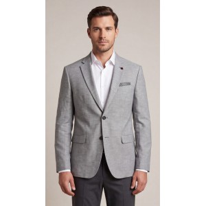 Life Style Butiken Ανδρικό Λινό Σακάκι LS11430 GREY Ανδρικά