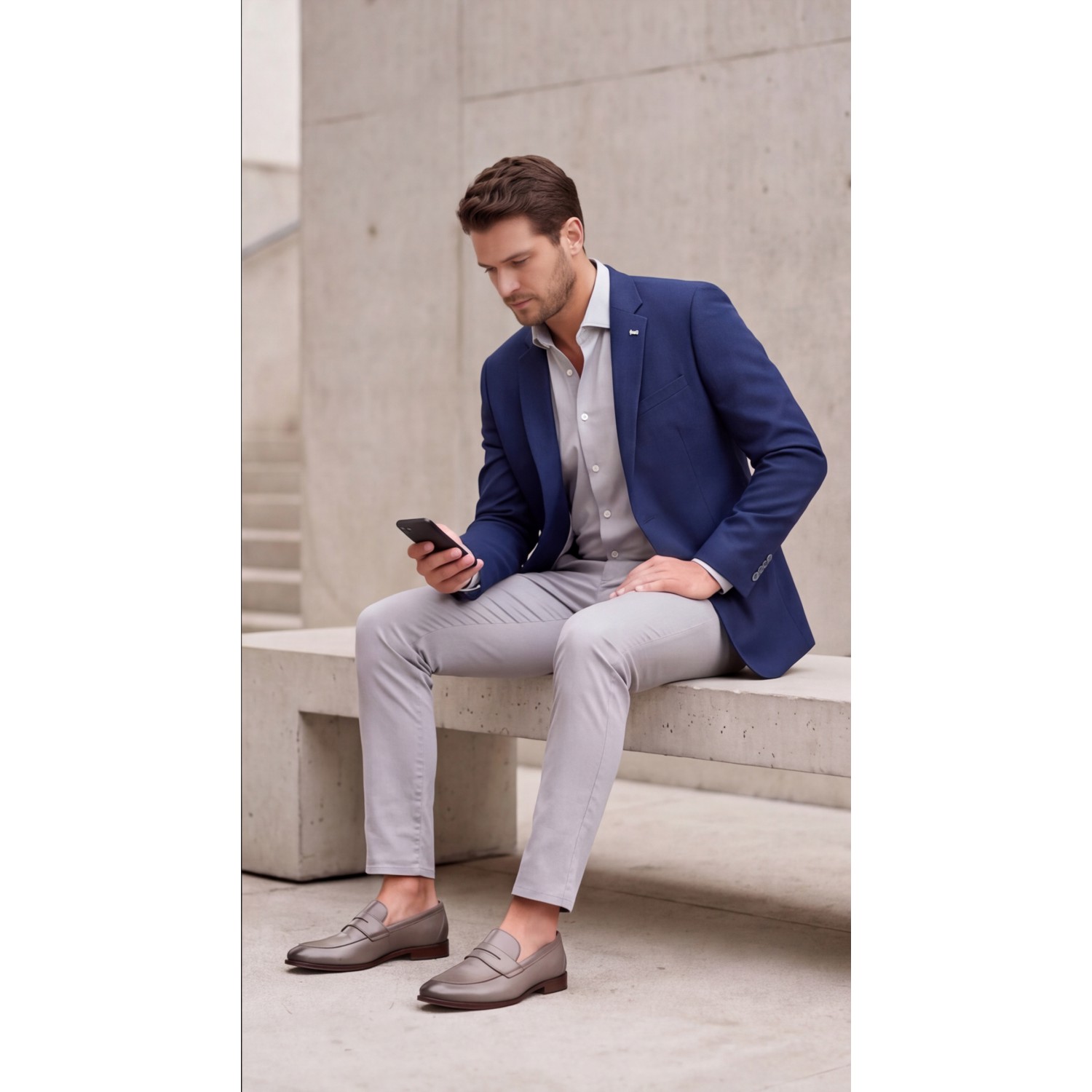 Life Style Butiken Ανδρικό Βαμβακερό Σακάκι LS11546 ROYAL Ανδρικά
