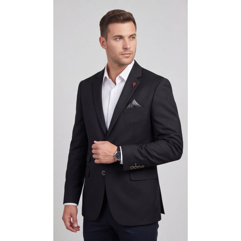 Life Style Butiken Ανδρικό Βαμβακερό Σακάκι LS12845 BLACK Ανδρικά