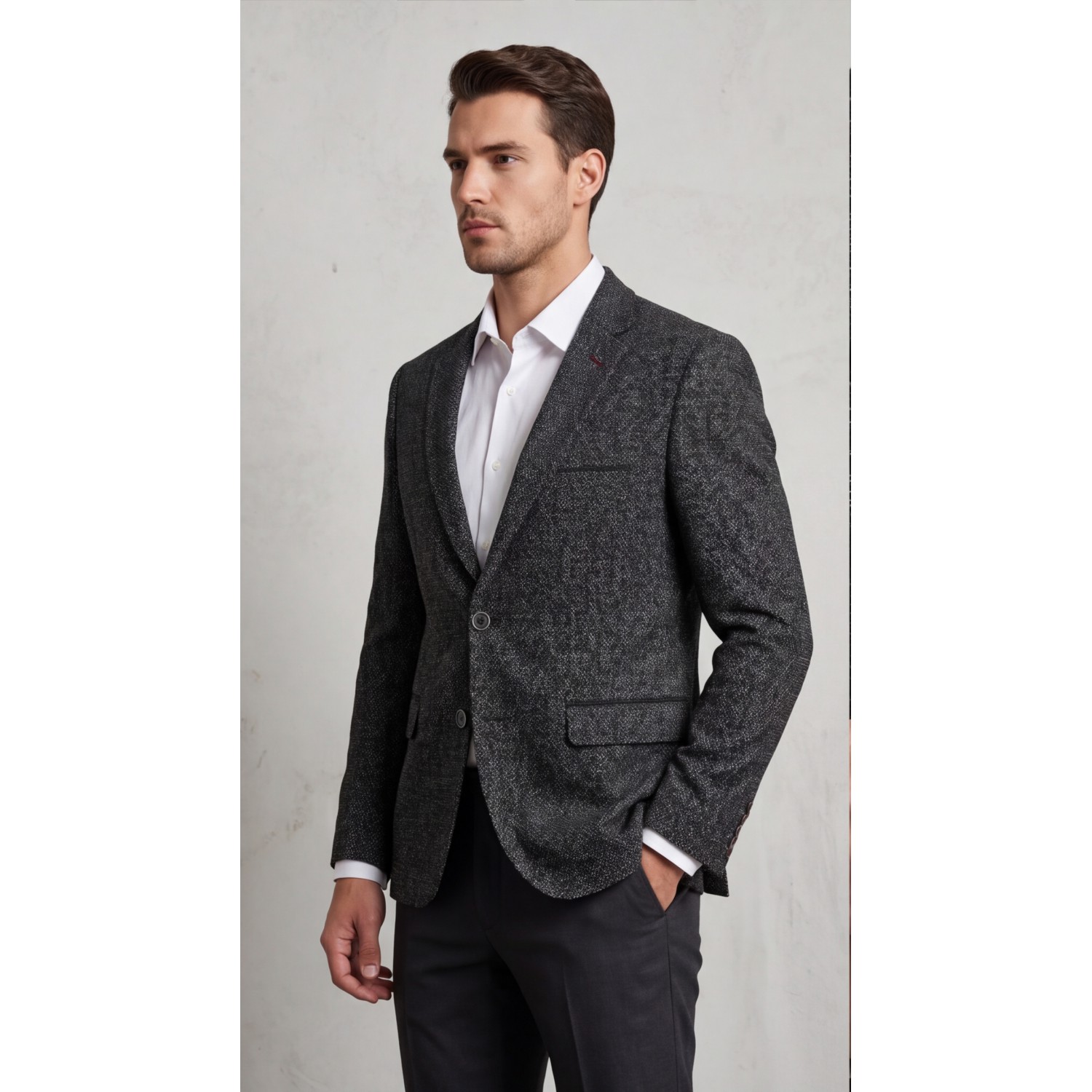 Life Style Butiken Ανδρικό Βαμβακερό Σακάκι Χιονέ LS1285222 GREY Ανδρικά