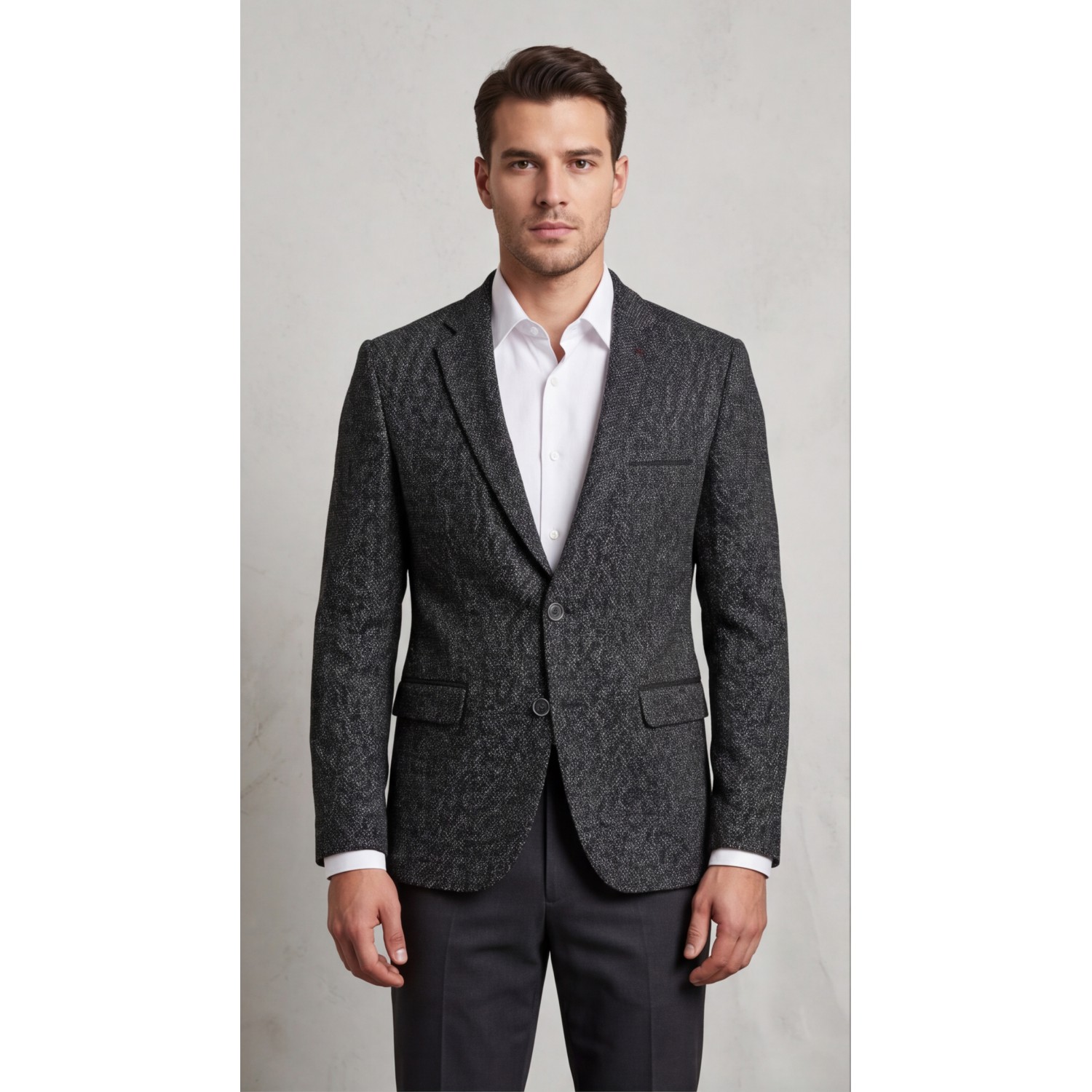 Life Style Butiken Ανδρικό Βαμβακερό Σακάκι Χιονέ LS1285222 GREY Ανδρικά