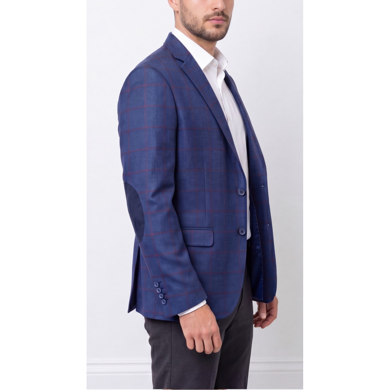 Life Style Butiken Ανδρικό Καρό Σακάκι LS132499 BLUE Ανδρικά