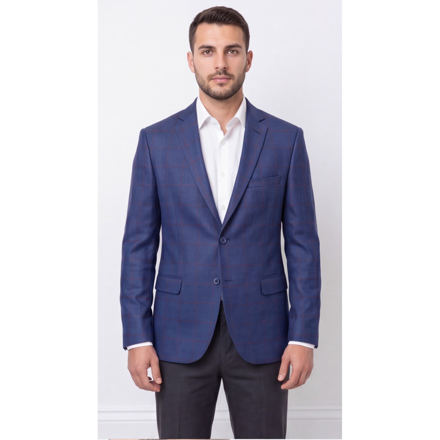 Life Style Butiken Ανδρικό Καρό Σακάκι LS132499 BLUE Ανδρικά