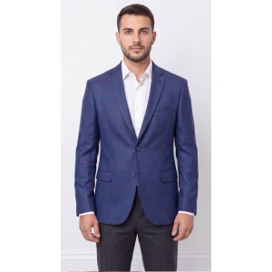 Life Style Butiken Ανδρικό Καρό Σακάκι LS132499 BLUE Ανδρικά