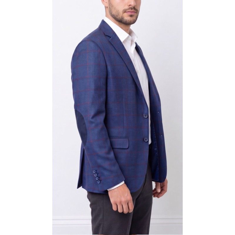 Life Style Butiken Ανδρικό Καρό Σακάκι LS132499 BLUE Ανδρικά
