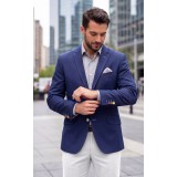 Life Style Butiken Ανδρικό Βαμβακερό Σακάκι LS18004-S14 NAVY BLUE 1