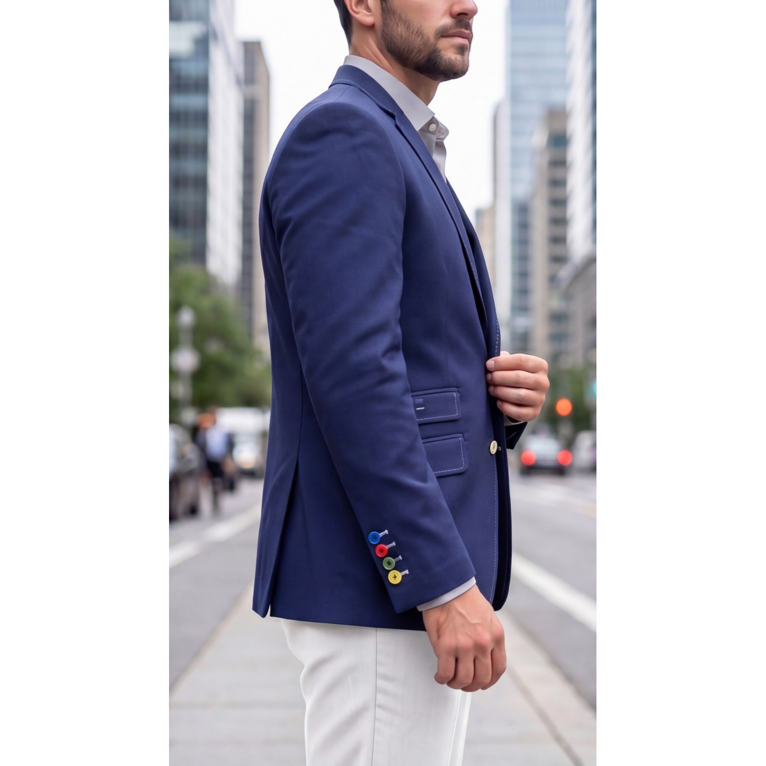Life Style Butiken Ανδρικό Βαμβακερό Σακάκι LS18004-S14 NAVY BLUE Ανδρικά