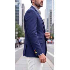 Life Style Butiken Ανδρικό Βαμβακερό Σακάκι LS18004-S14 NAVY BLUE Ανδρικά