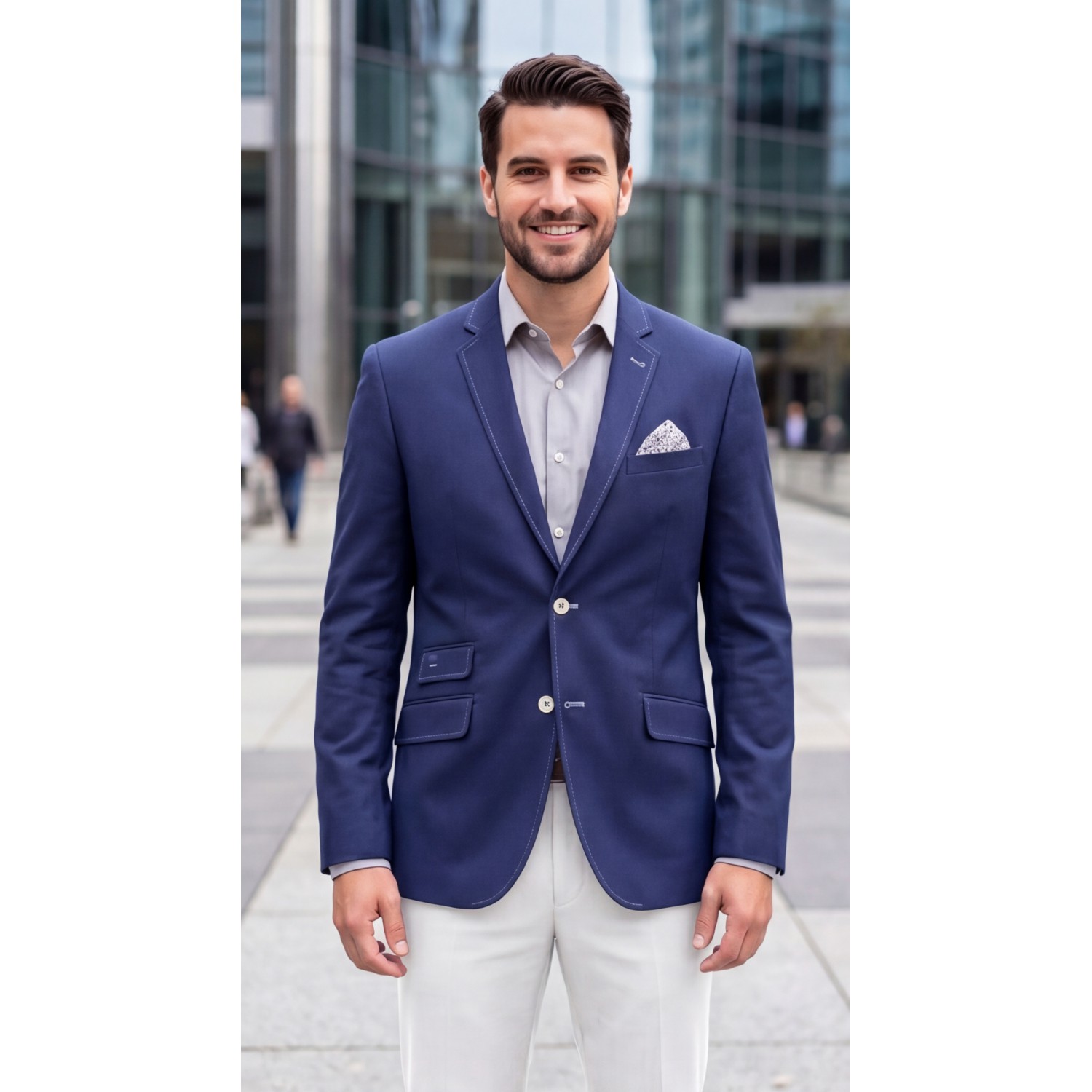 Life Style Butiken Ανδρικό Βαμβακερό Σακάκι LS18004-S14 NAVY BLUE Ανδρικά