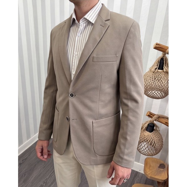 Life Style Butiken Ανδρικό Σακάκι Blazer Slim Fit LS1818 SAND