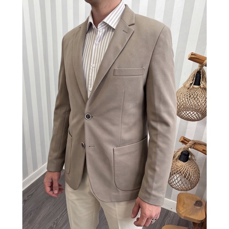 Life Style Butiken Ανδρικό Σακάκι Blazer Slim Fit LS1818 SAND Ανδρικά