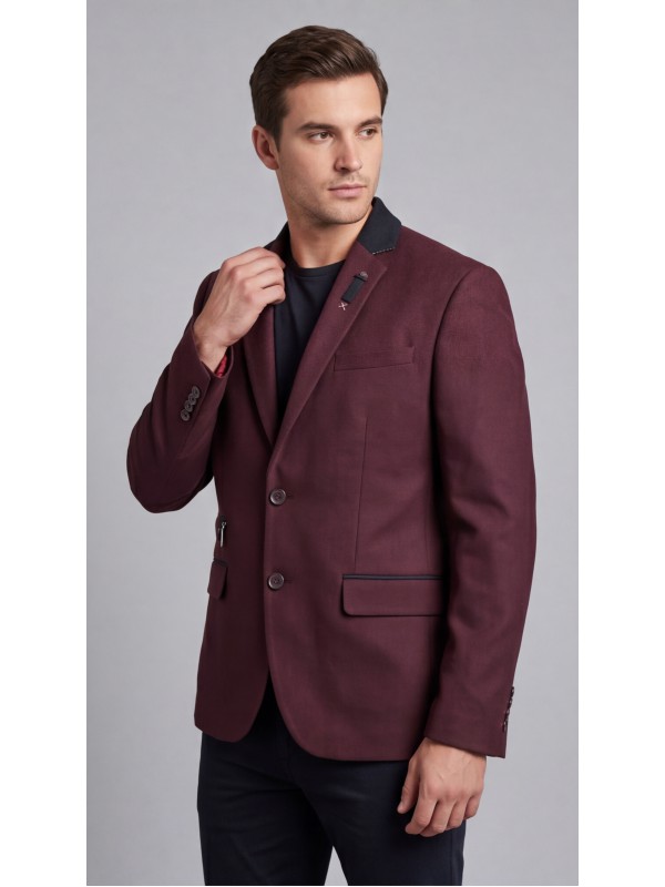 Life Style Butiken Ανδρικό Βαμβακερό Σακάκι LS18505 BORDEAUX