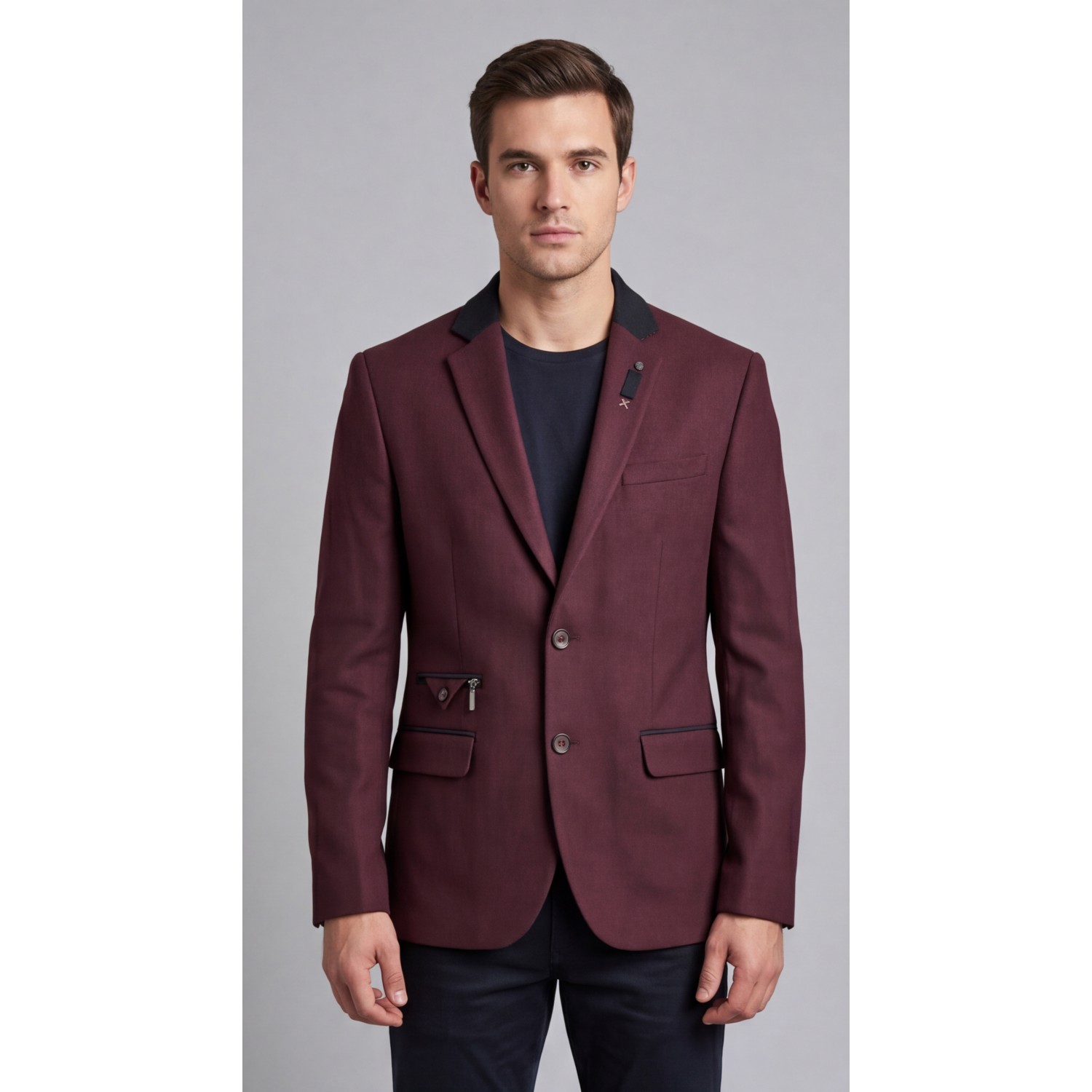 Life Style Butiken Ανδρικό Βαμβακερό Σακάκι LS18505 BORDEAUX Ανδρικά