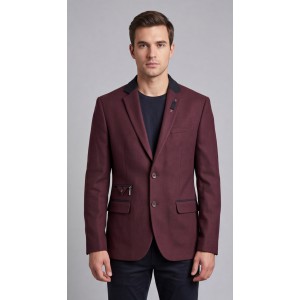 Life Style Butiken Ανδρικό Βαμβακερό Σακάκι LS18505 BORDEAUX Ανδρικά
