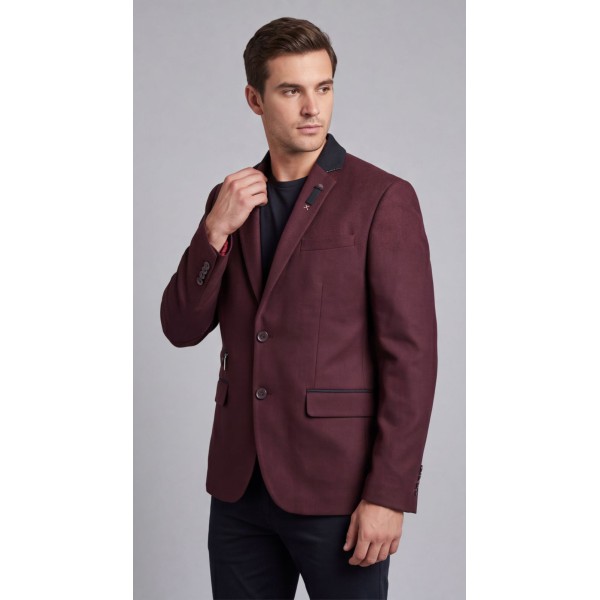 Life Style Butiken Ανδρικό Βαμβακερό Σακάκι LS18505 BORDEAUX