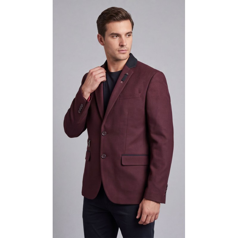 Life Style Butiken Ανδρικό Βαμβακερό Σακάκι LS18505 BORDEAUX Ανδρικά