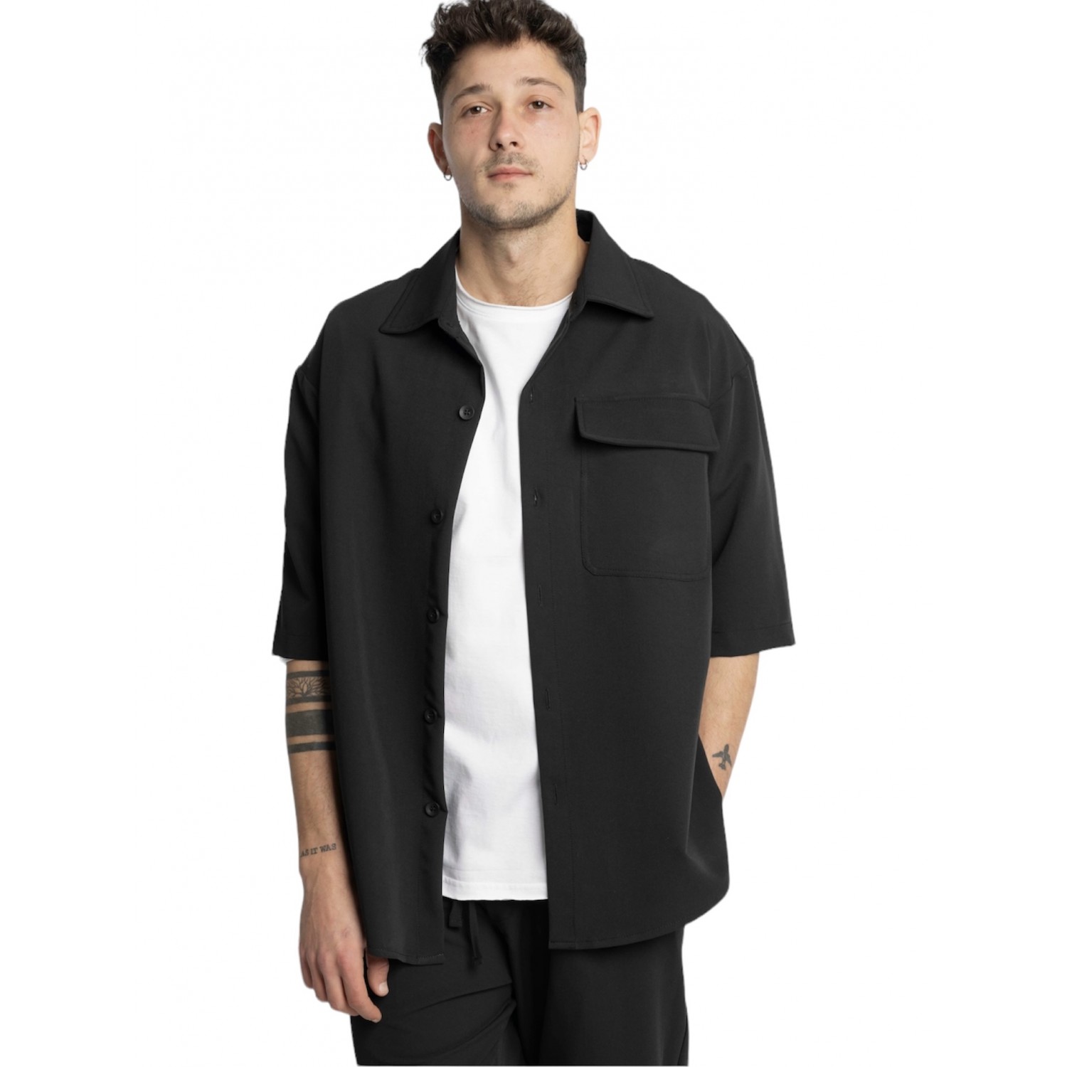 Life Style Butiken LS5466 Black Ανδρικό Κοντομάνικο Σακάκι Κανονική Εφαρμογή