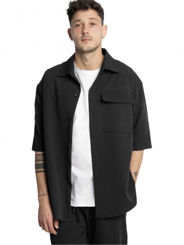 Life Style Butiken LS5466 Black Ανδρικό Κοντομάνικο Σακάκι Κανονική Εφαρμογή